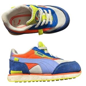 Puma Kids Sneakers - Blue, Orange, and Lime